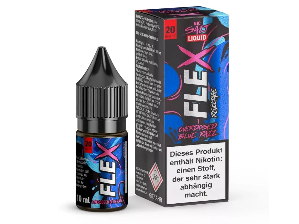 Flex - Overdosed Blue Razz 10ml Nikotinsalz-Liquid