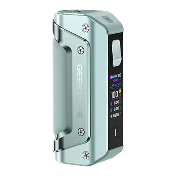 GeekVape Aegis Solo 3 Mod Akkuträger in Türkis-Grau mit OLED-Display, Frontansicht, 18650 Version