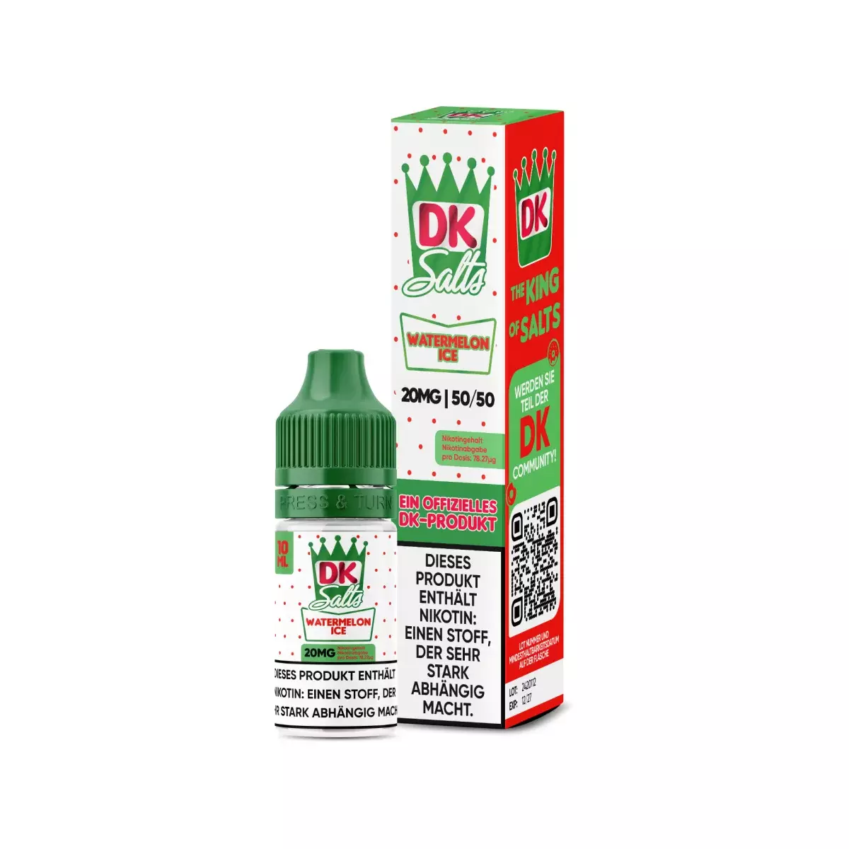DK Salze - Watermelon Ice - 10ml Nikotinsalz-Liquid
