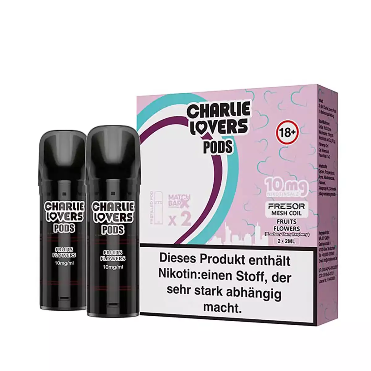 2x Charlie Lovers - Prefilled Pod - Fruit Flowers