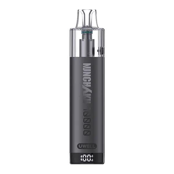 Uwell Nchku 10000 Refillable Pod Kit in Dunkelgrau, schlankes Pod-System mit transparentem Mundstück