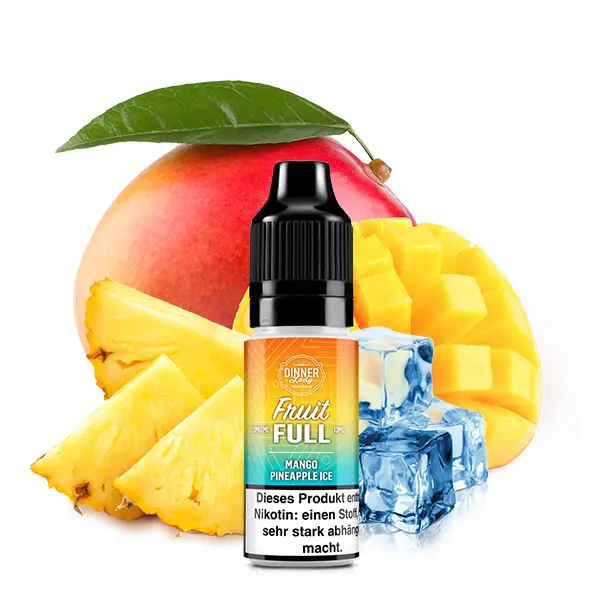 Dinner Lady Fruit Full Mango Pineapple Ice 10ml – Nikotinsalz-Flasche vor Mango, Ananas und Eiswürfeln