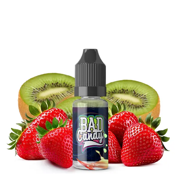 Bad Candy Juicd Series Straw Kiwi 10ml Nikotinsalz-Liquid, Flasche mit Erdbeeren und Kiwi