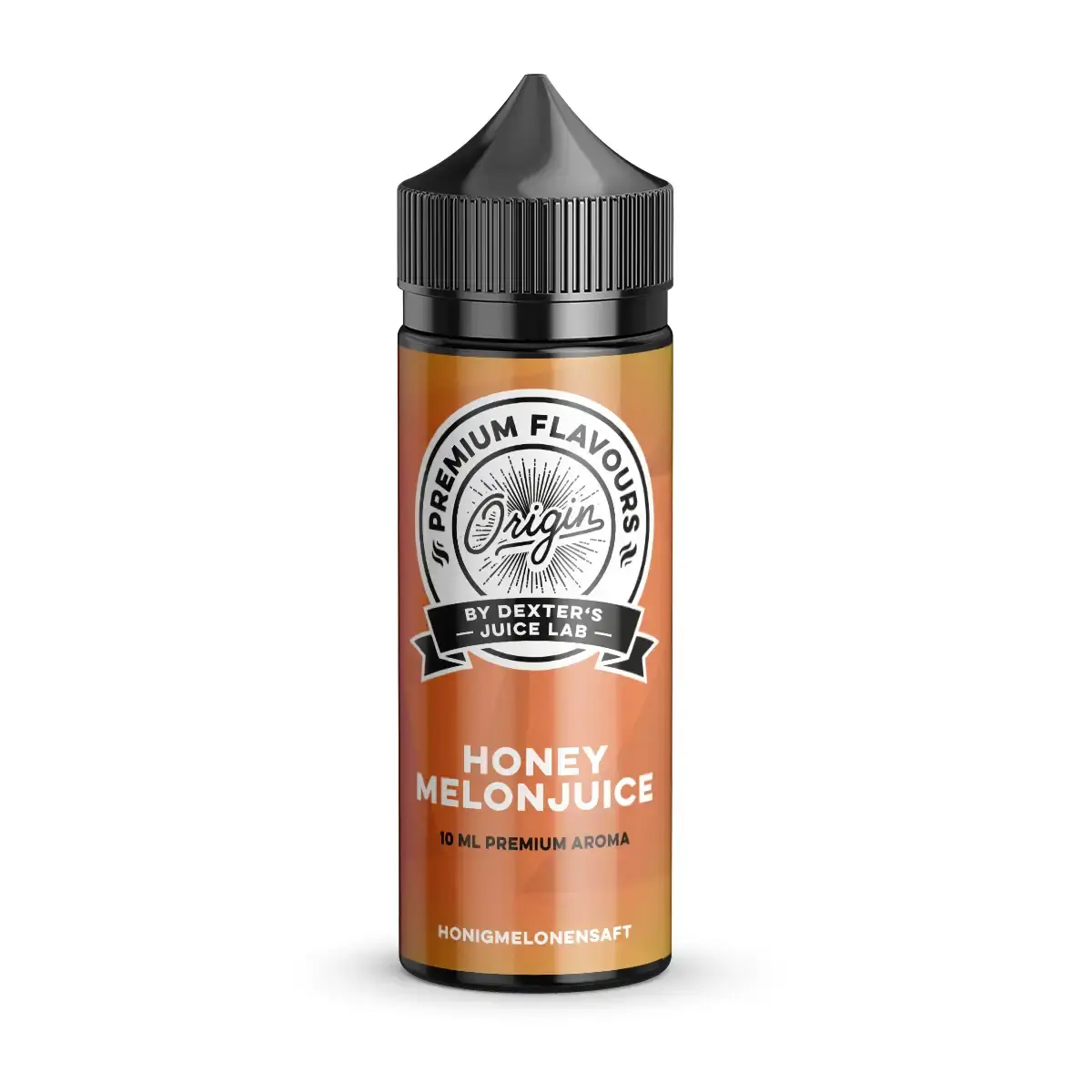 Dexters Juice Lab Origin Honey Melon Juice Longfill, orangefarbene 120ml-Flasche mit rundem Siegel-Label