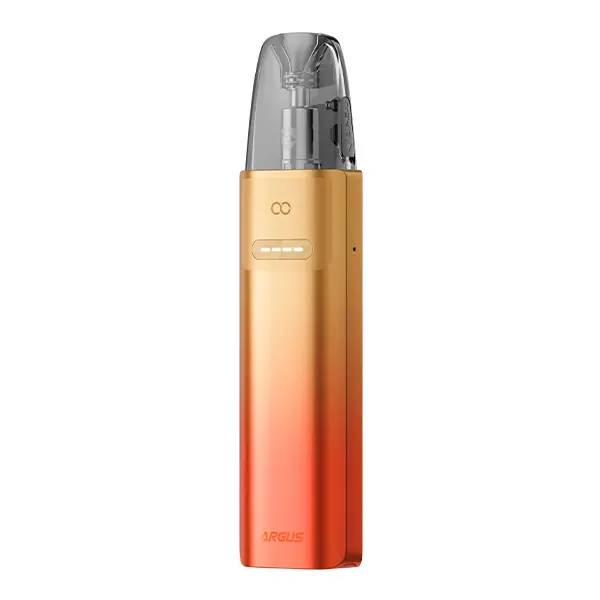 VooPoo Argus G4 Mini Pod Kit in Gold-Orange mit Farbverlauf, schlankes Pod-System, Seitenansicht