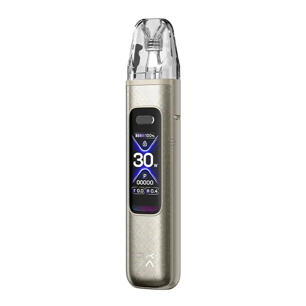 Oxva Xlim Pro 3 Kit in Champagner-Gold, Akkuträger mit Pod und OLED-Display, Frontansicht