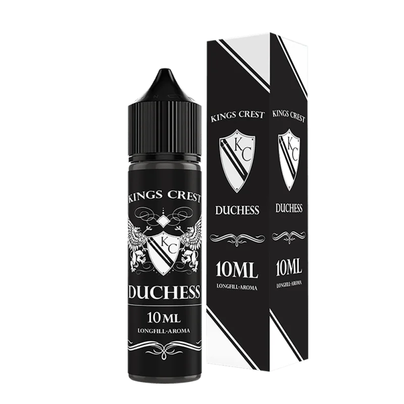 Kings Crest Duchess Longfill 10ml in schwarzer Flasche mit schwarz-weißer Verpackungsbox