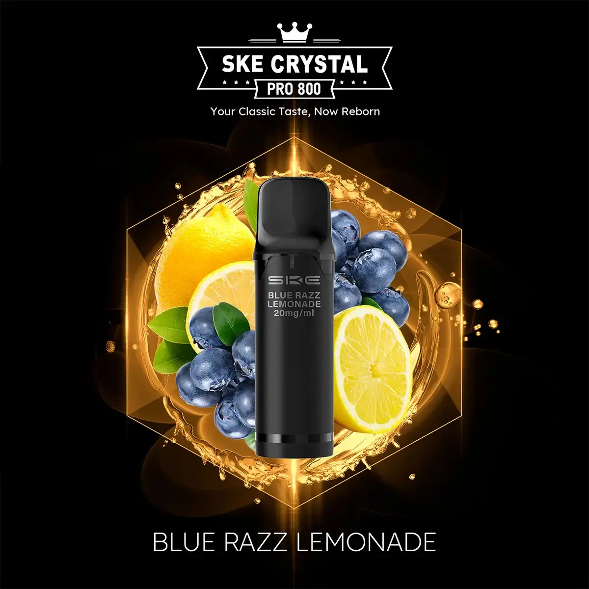 2x SKE - Crystal 800 Pro Prefilled Pod - Blue Razz Lemonade