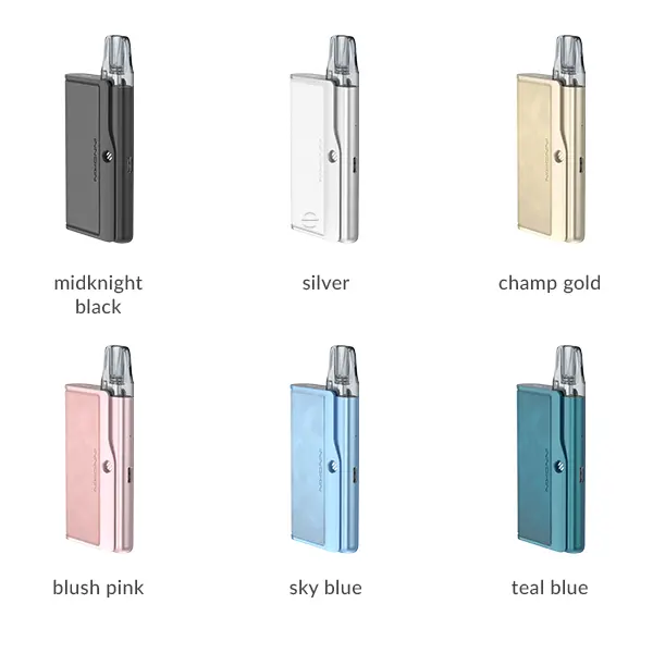 Innokin EZ Leva Combo Kit Farbübersicht: Midnight Black, Silver, Champ Gold, Blush Pink, Sky Blue, Teal Blue