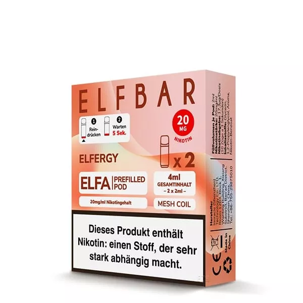 2x Elfbar Elfa Prefilled Pod - Elfergy 20mg/ml