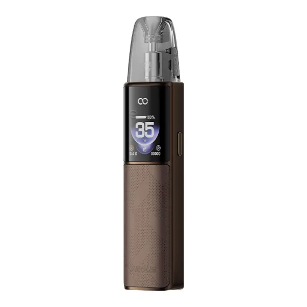 VooPoo Argus G4 Pod Kit in Dunkelbraun mit Display, Frontalansicht