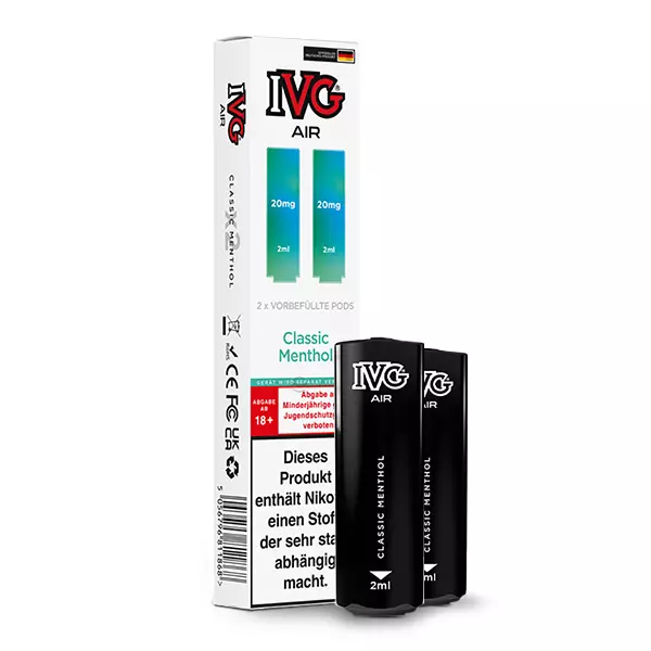 2x IVG Air Prefilled Pod - Classic Menthol - 20mg/ml