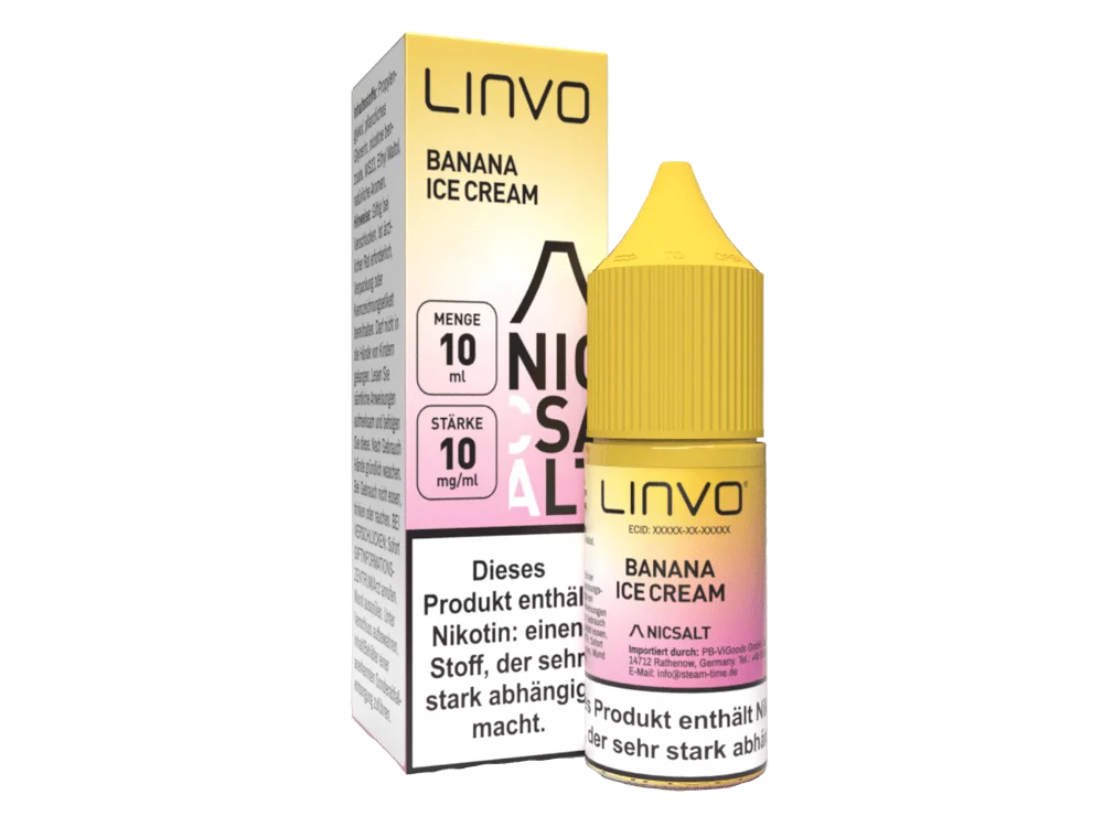 Linvo - Banana Ice Cream - 10ml Nikotinsalz-Liquid