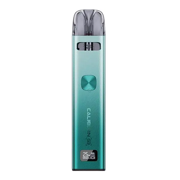 Uwell Caliburn G3 Pod Kit in Türkis-Grün, schlankes Gerät mit eingesetztem Pod