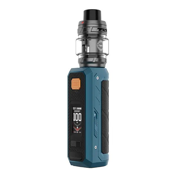 Vaporesso Armour Ultra Kit in Petrolblau mit aufgesetztem Tank, Frontansicht des E-Zigaretten Sets