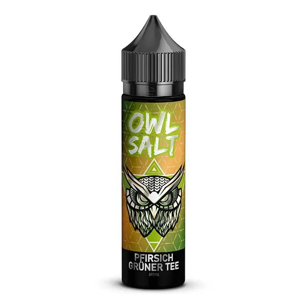 OWL Salt Pfirsich Grüner Tee Longfill 60ml Flasche mit grün-orangem Etikett