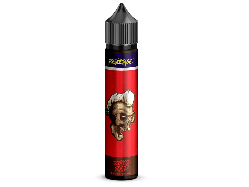 Revoltage Longfill-Flasche 30ml mit rotem Etikett und Kochfigur-Motiv, Tobacco Red