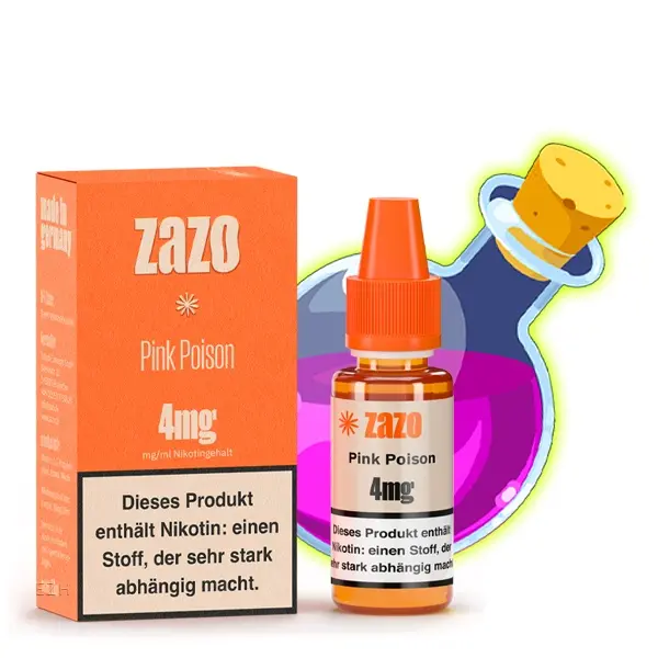 ZAZO Classics Pink Poison 10 ml Liquid, orange-lila Flasche mit Etikett, 4 mg/ml