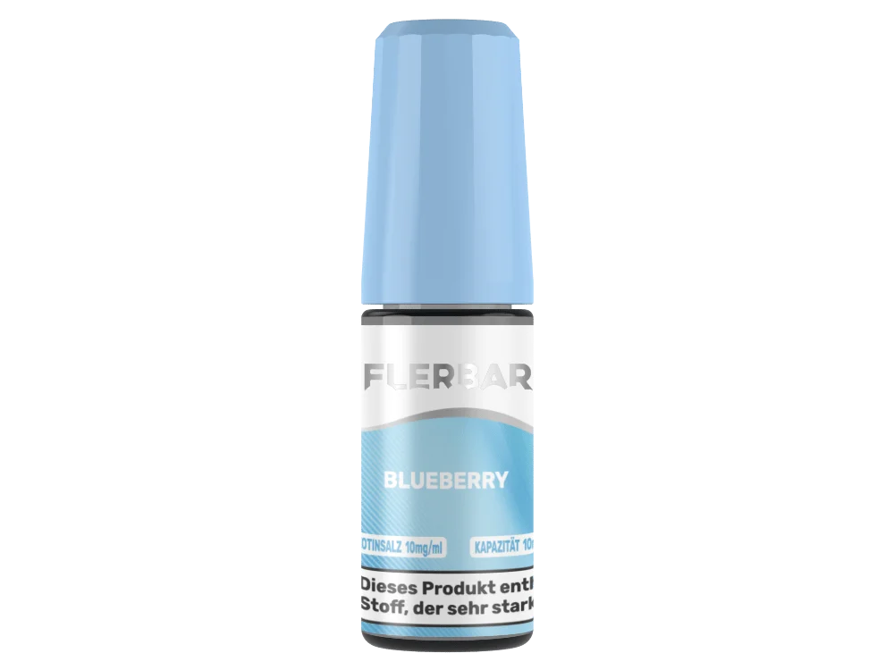 Flerbar Blueberry 10ml Nikotinsalz-Liquid hellblaue Flasche Frontansicht