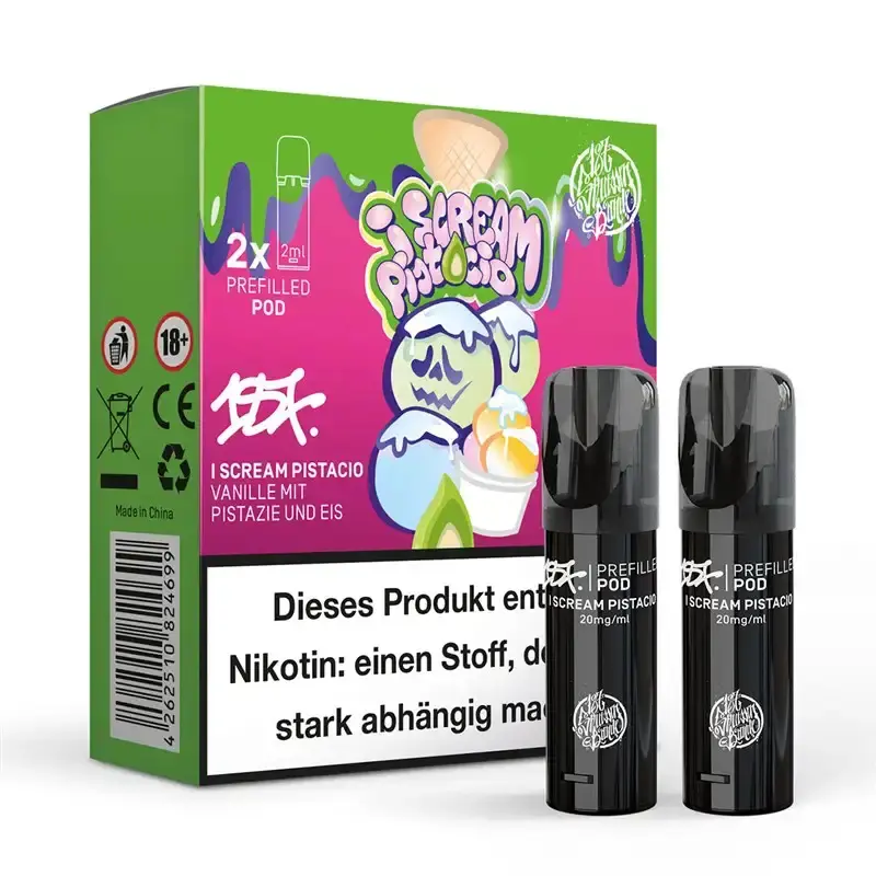 187 Strassenbande Prefilled Pod I Scream Pistacio 20mg/ml – 2er-Pack mit bunter Verpackung und zwei schwarzen Pods