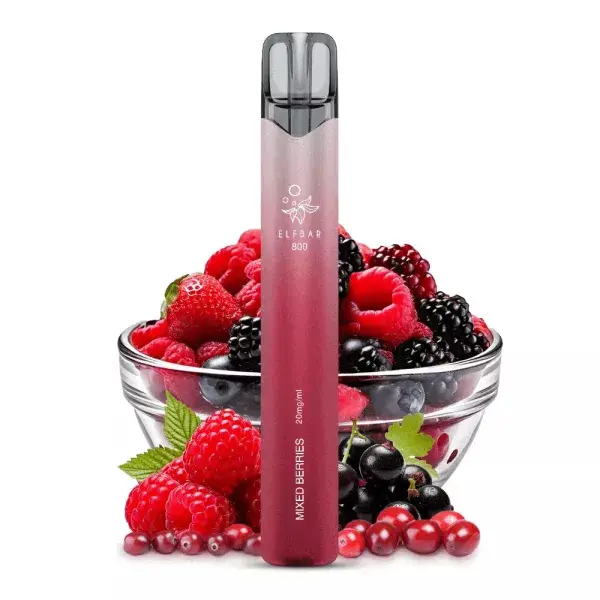 Elfbar 800 Einweg E-Zigarette Mixed Berries in Dunkelrot mit Himbeeren, Brombeeren und Johannisbeeren