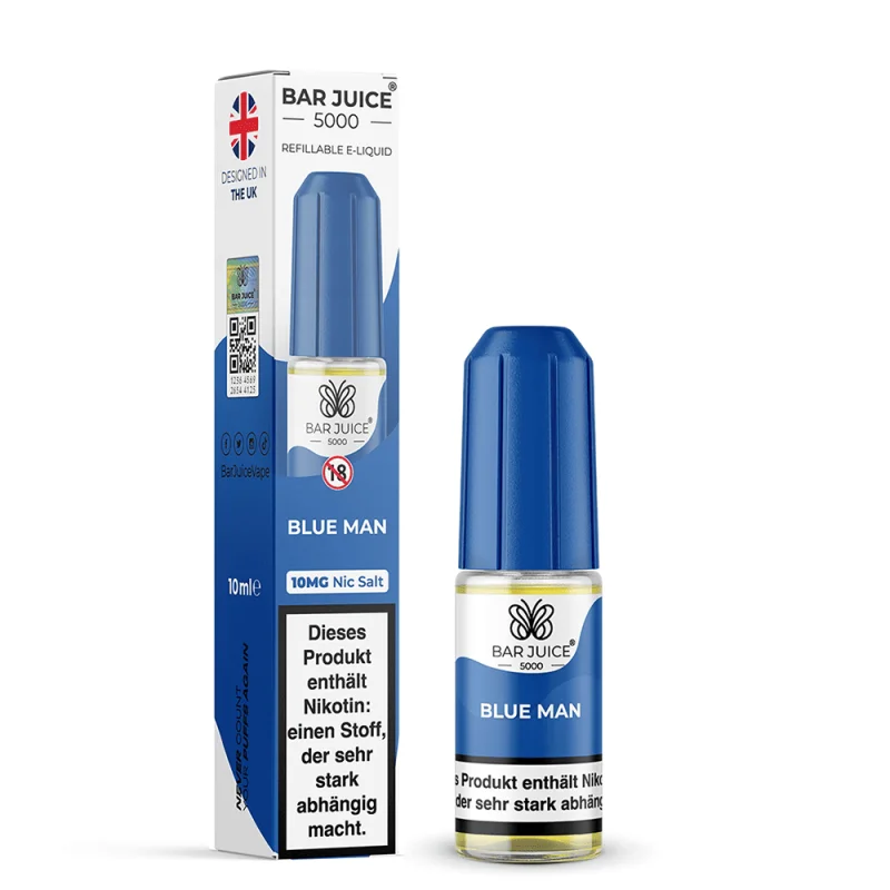 Bar Juice 5000 Blue Man Nikotinsalz-Liquid 10ml – blaue Flasche mit Verpackung