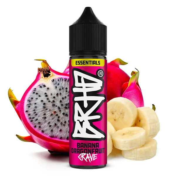 Barehead Essentials Banana Dragonfruit Longfill 60ml Flasche in Pink mit Banane und Drachenfrucht