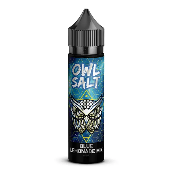 OWL Salt Blue Lemonade Mix Longfill 60ml Flasche, dunkelblaues Design mit Eulen-Logo