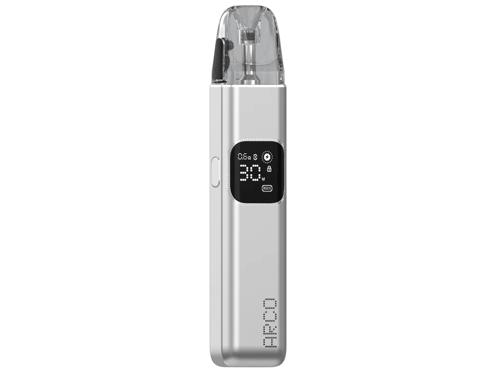 SMOK Arco Digi Pod-Kit in Silber mit kleinem Display, schlankes E-Zigaretten-Komplett-Set
