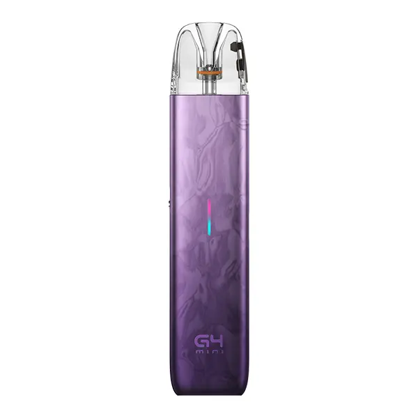 Uwell Caliburn G4 Mini Pod Kit in Violett mit Muster und transparentem Pod oben